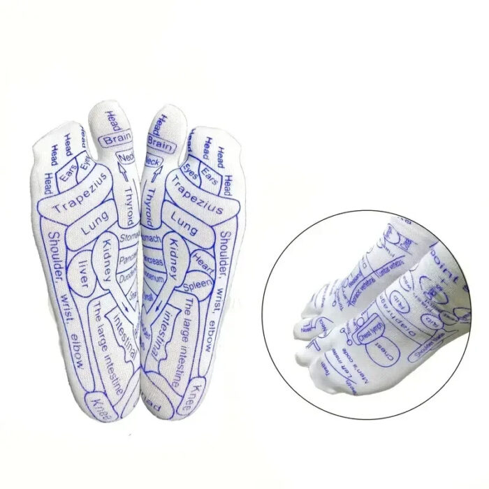 Acupressure Reflexology Socks for DIY Foot Massage for Tired Feet, Pain Relief, Energy Flow - Image 2